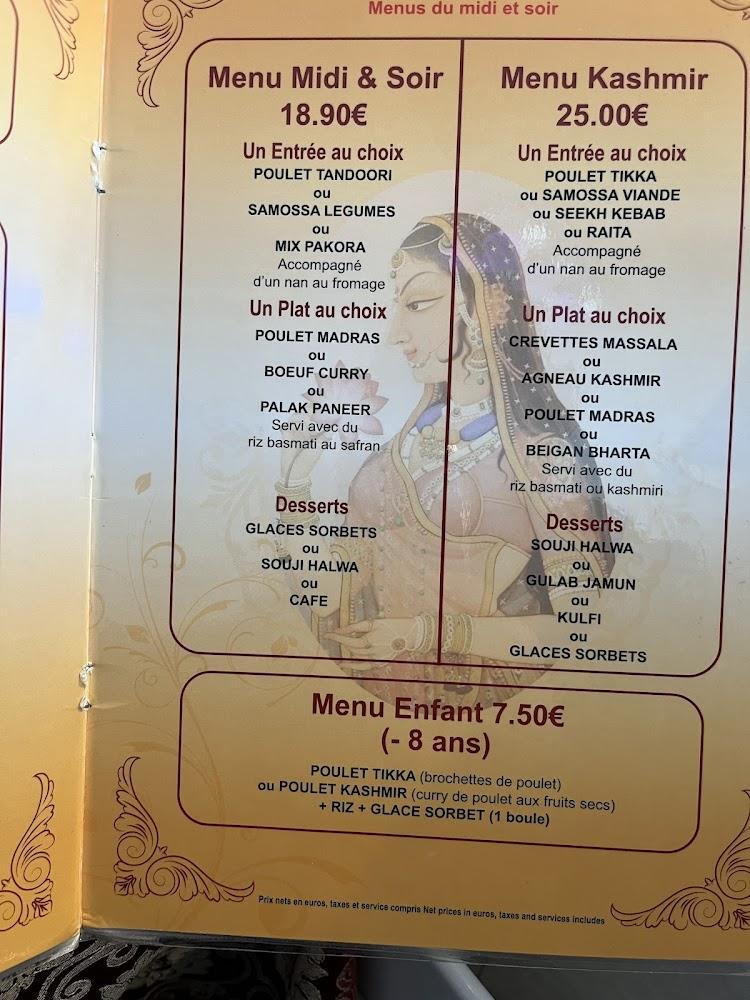 RESTAURANT LE KASHMIR - Menu Image 2